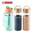 Glass Water Bottle with Waterproof Lid Silicone Sleeve